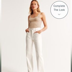 Abercrombie High Rise 90s Relaxed Jean in Ecru 25L